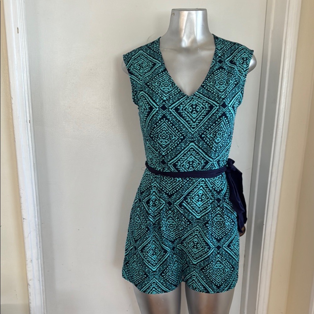 Blue Patterned Kids Romper